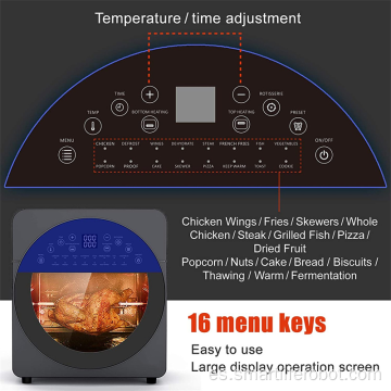 Freidora de aire de acero inoxidable de horno de gran capacidad de 14L